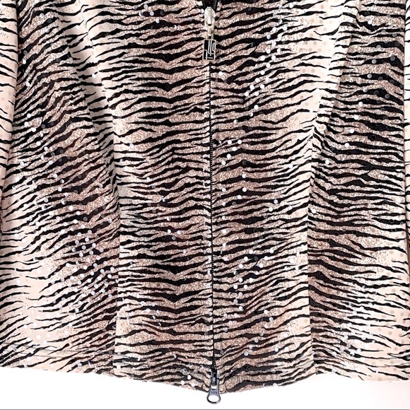 Vintage Joseph Ribkoff size 6 Front Zip Sequin Top - Picture 8 of 16